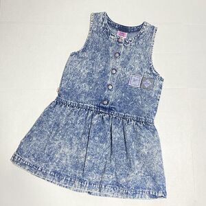 Vtg 80's 90s Little Levi’s Denim SIZE 6 Dress Blue Acid Wash Girls Made In USA
